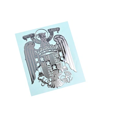 Cienka metalowa naklejka z logo